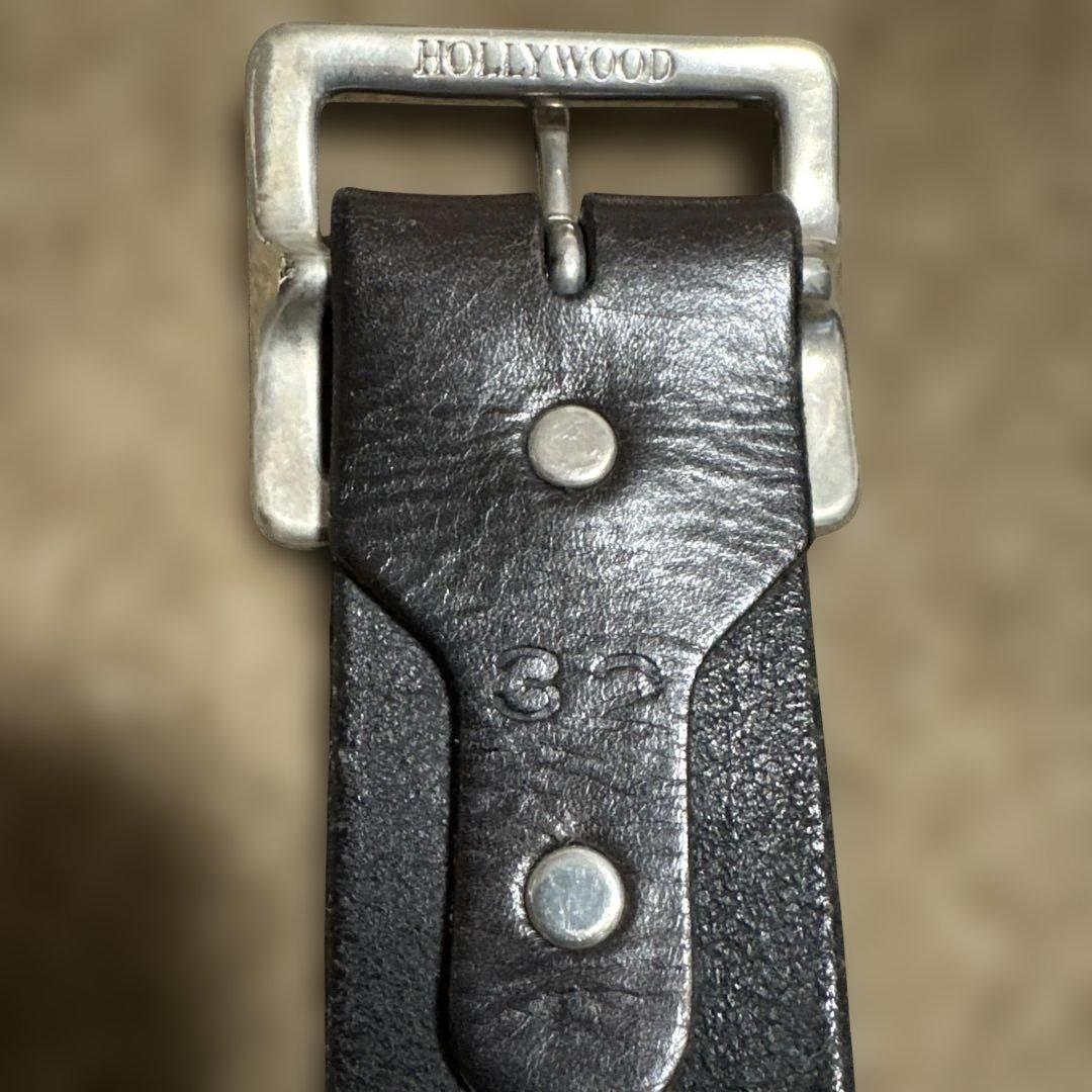 32inch HTC 希少　フラワースタッズベルト　ブラック　茶芯