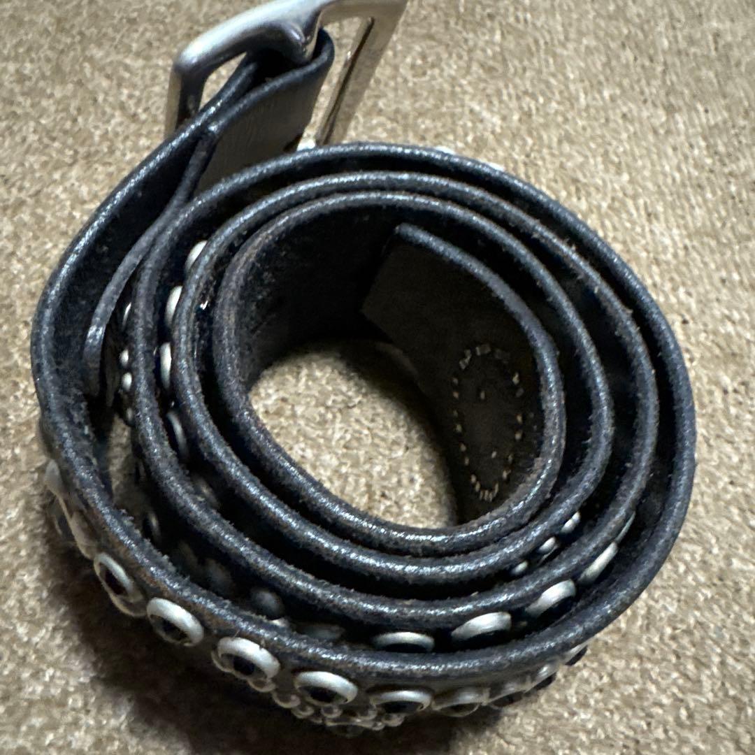 32inch HTC 希少　フラワースタッズベルト　ブラック　茶芯