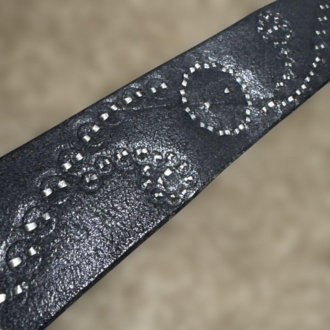 32inch HTC 希少　フラワースタッズベルト　ブラック　茶芯