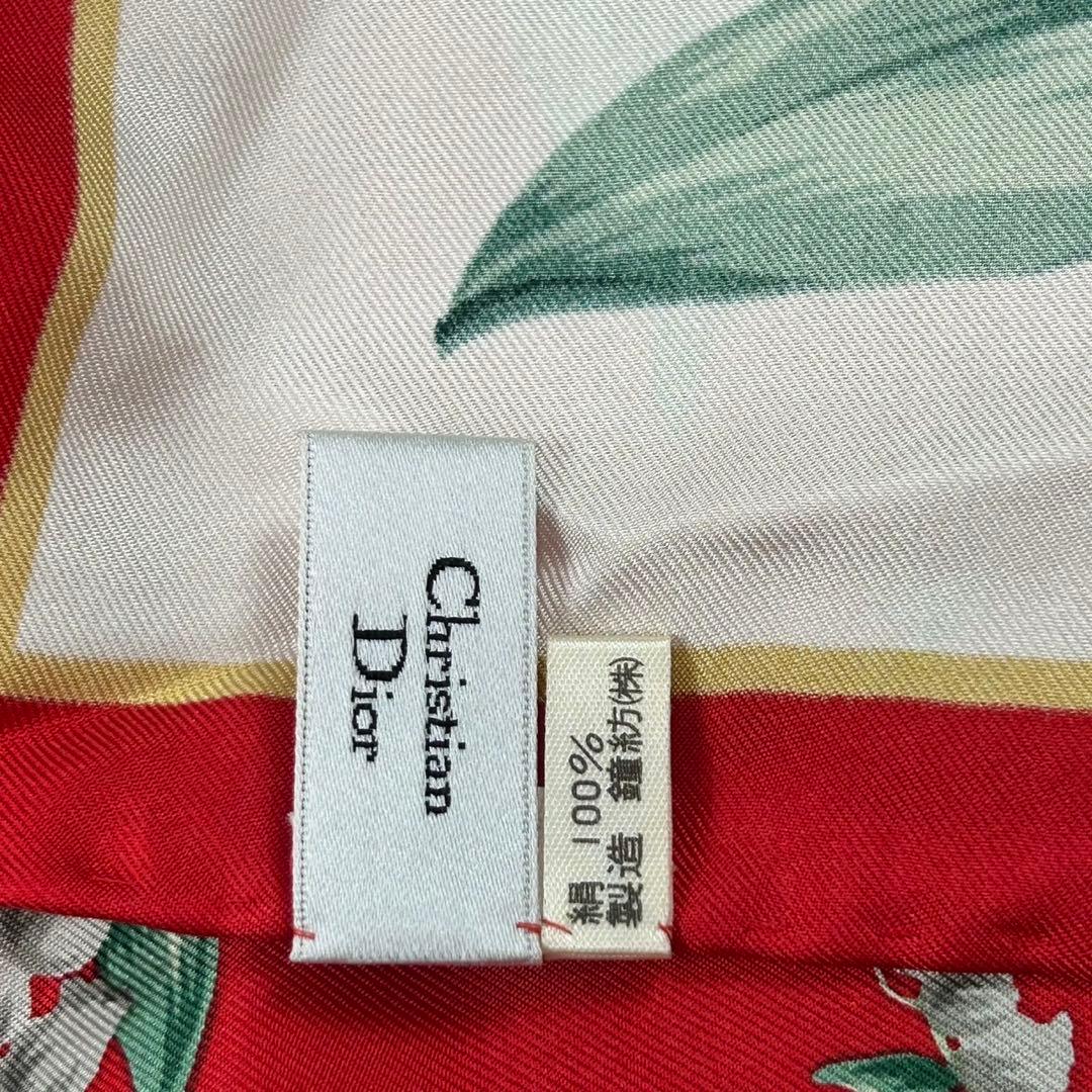 P111 新品未使用 クリスチャンディオール 大判 スカーフ レッド レディース