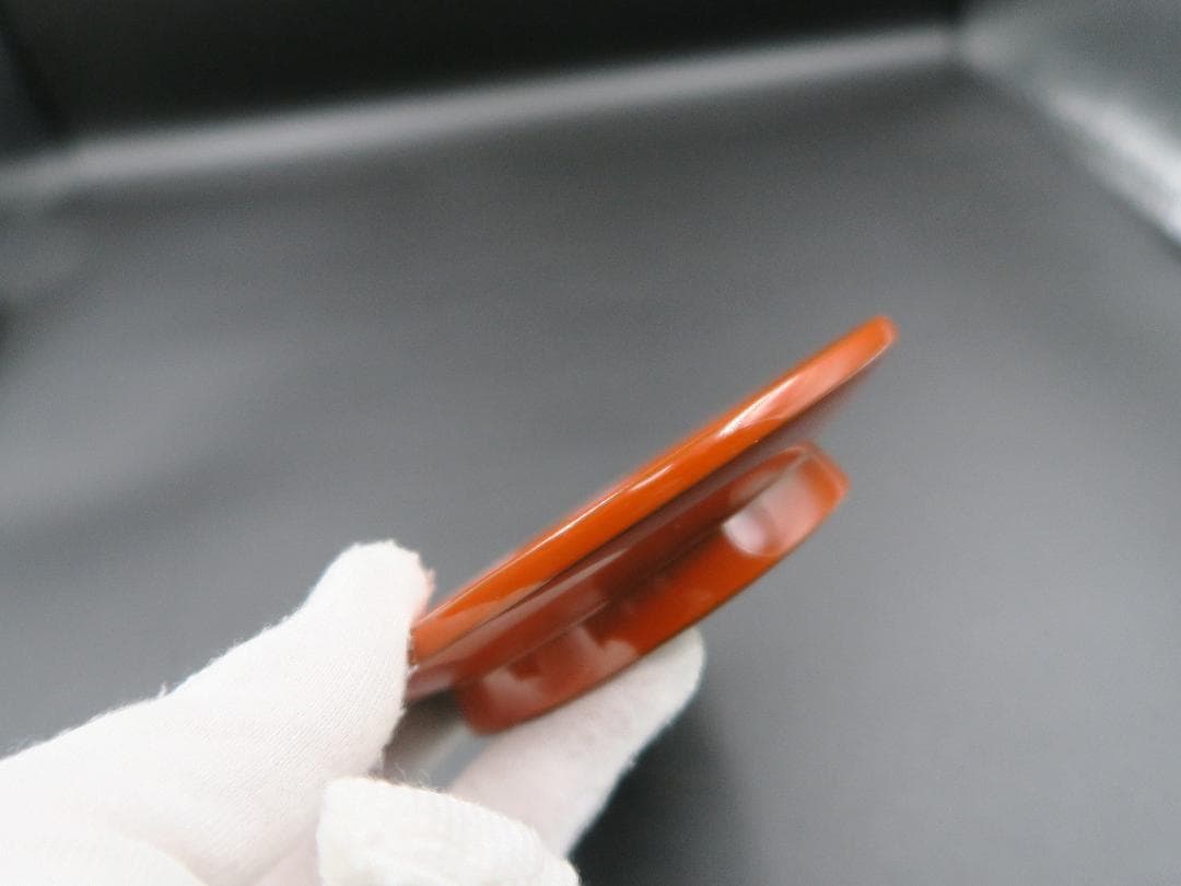 【輪島塗】千舟堂 高台銘々皿 ワジマ千舟作 朱塗 高台黒塗 五客揃 天然木 共箱