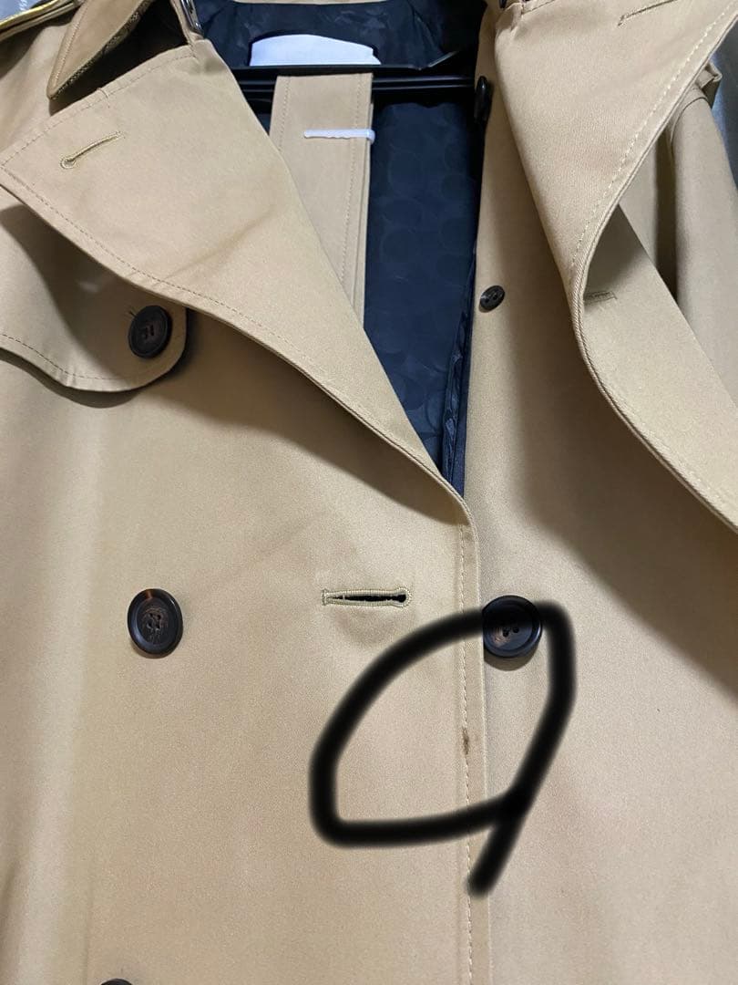 COACH メンズトレンチコート CT264-BK.K ベージュ Ｌ