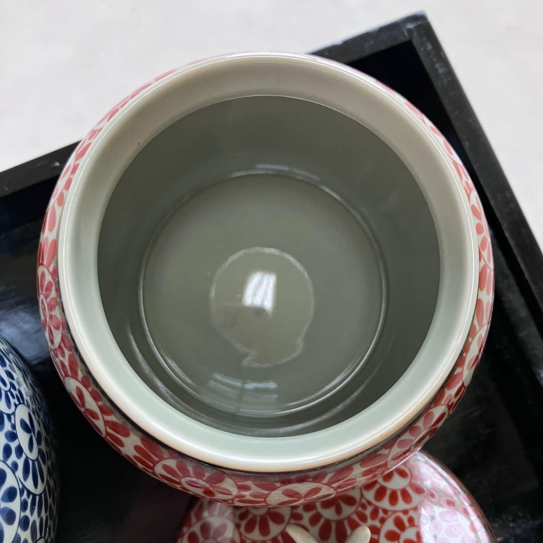 美品♡有田焼♡かわいいうさぎの蓋付き壺♡おぼんセット清秀♡小壺♡茶壺・茶器・陶器