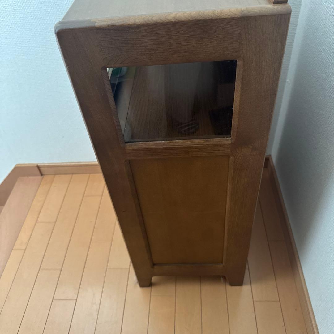 も*ん様 カリモク 木製 4段チェスト 上部ガラス扉付き