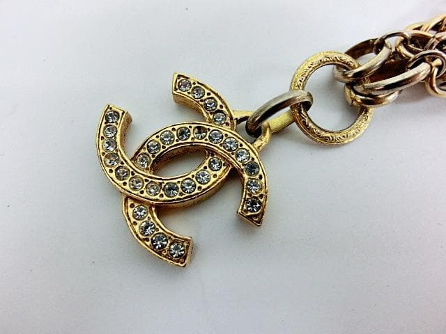 希少 CHANEL シャネル ラインストーン ブレスレット 3連