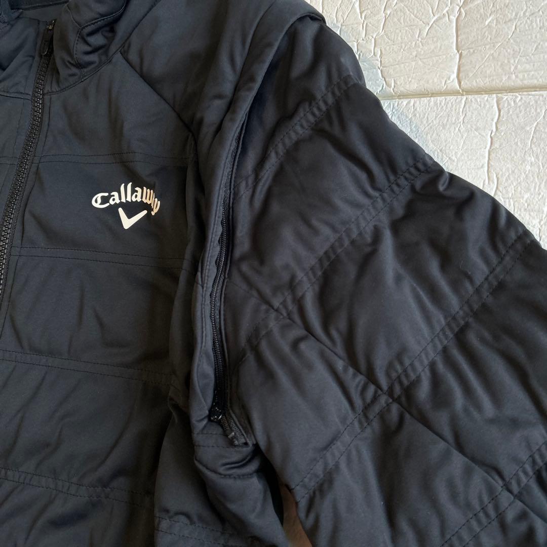 美品 Callaway ブラック 中綿 2way ジャケット 軽量 ダブルジップ