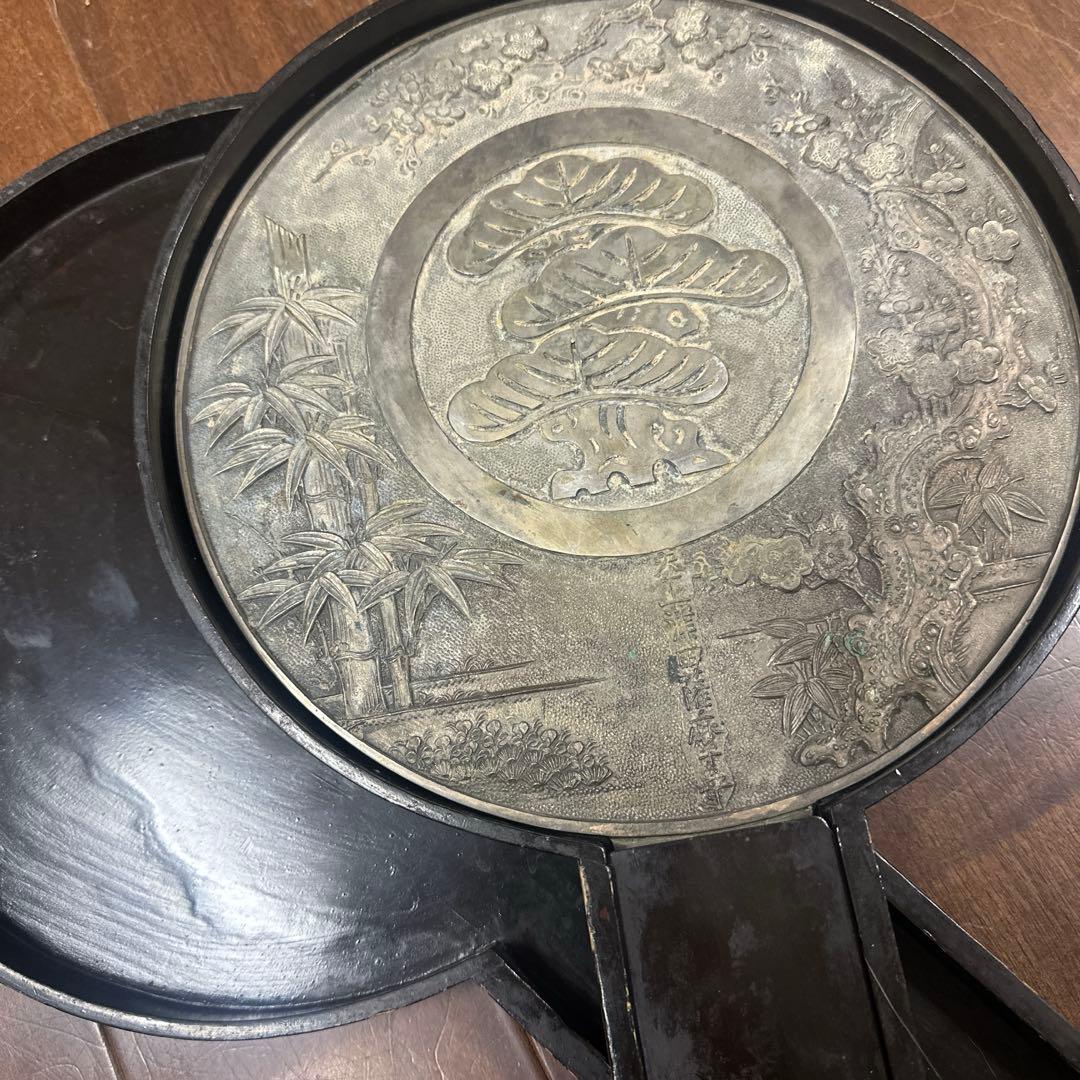 和鏡〜天下一津田薩摩守　骨董/銘入り/銅鏡/江戸時代/金工