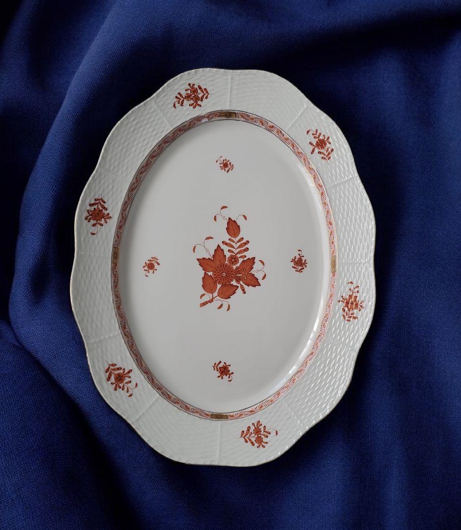 希少Herend　ヘレンド アポニーオレンジ　41ｃｍオーバル サービストレイ