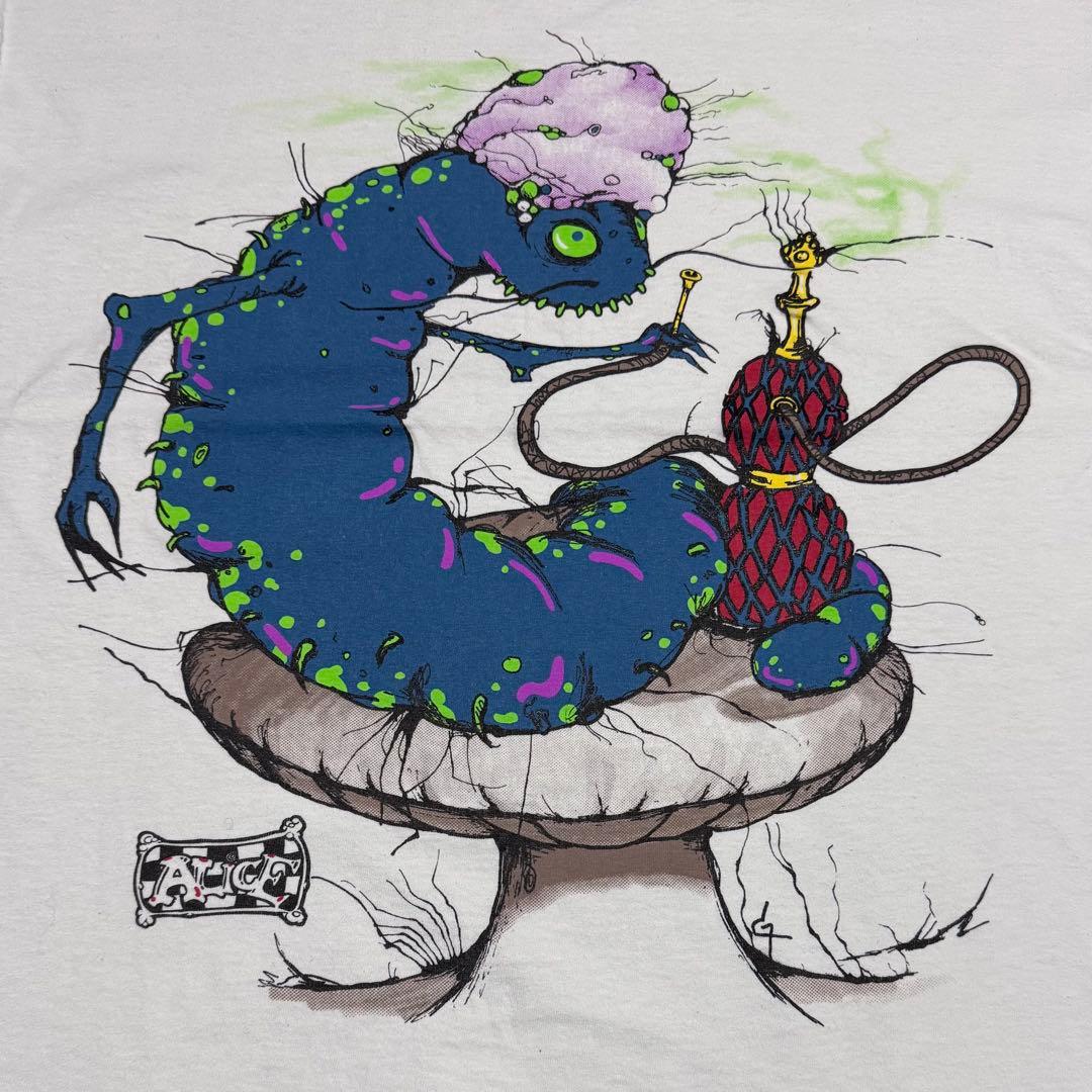 XL 90s ビンテージ 不思議の国のアリス イモムシ Tシャツ ANDAZIA