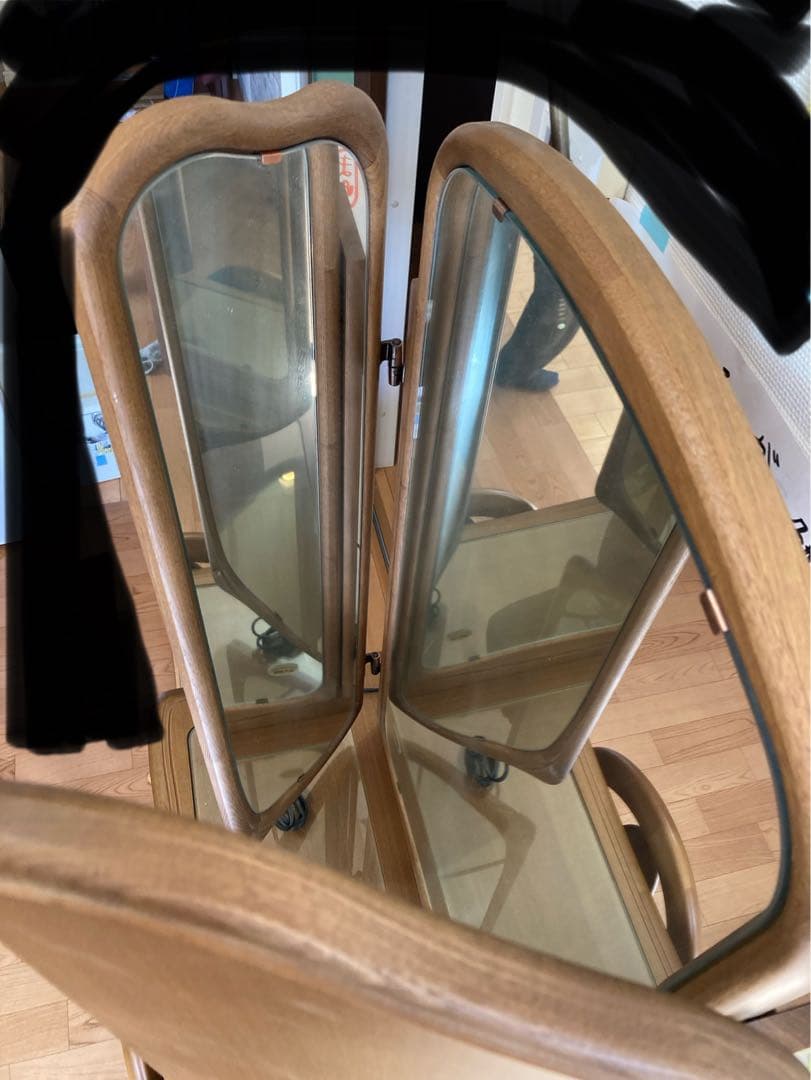 junさま用　ニレ無垢材　ドレッサー鏡台