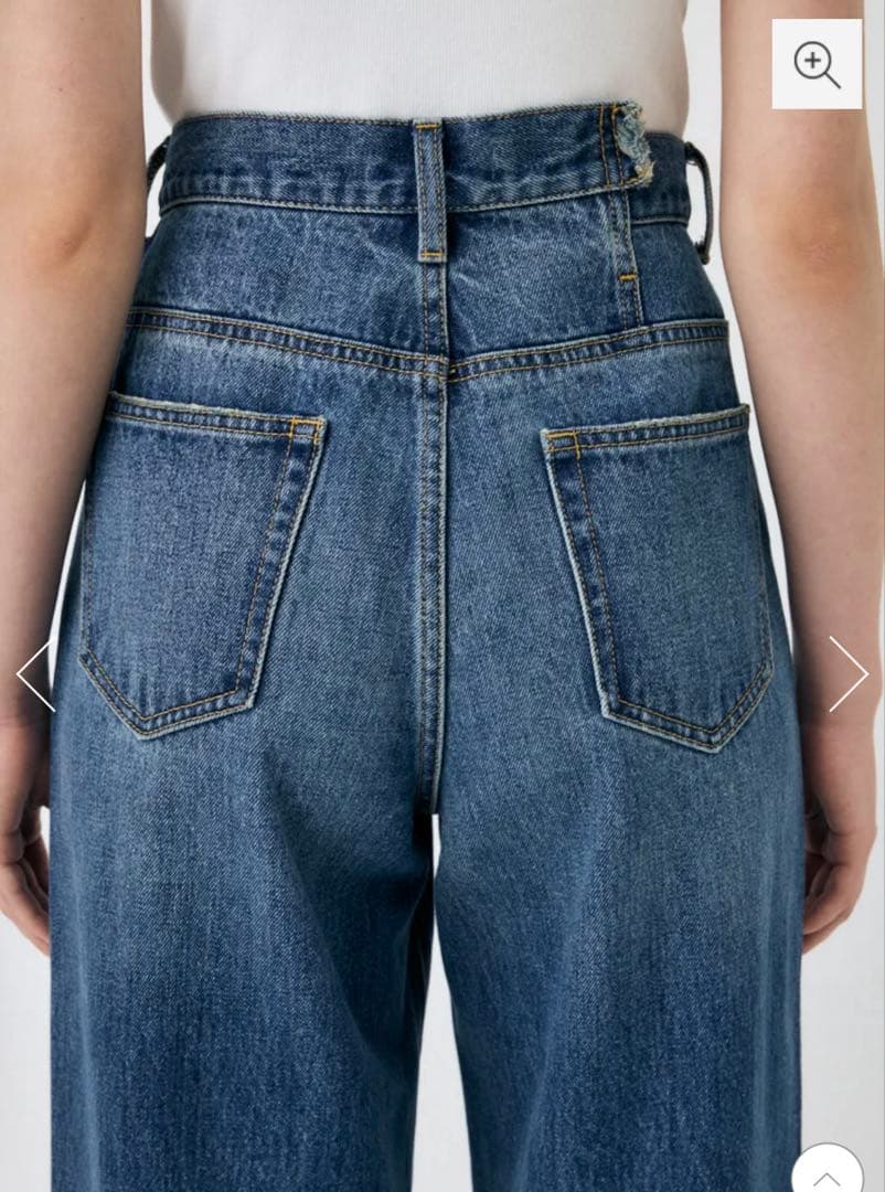 MOUSSY CROSS WAIST WIDE ストレート デニムパンツ