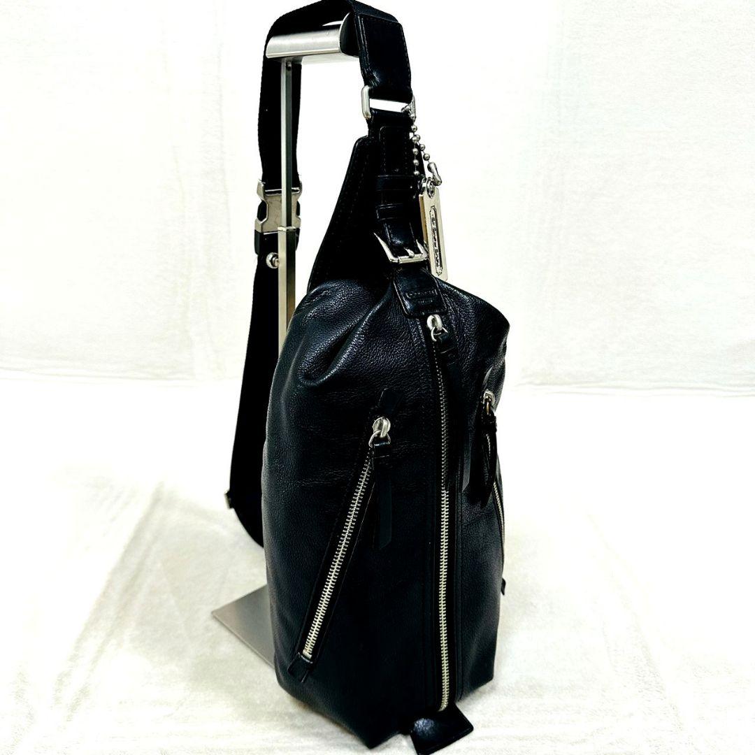 コーチ ボディバッグ トンプソン スリングバッグ ショルダーバッグ レザー 黒