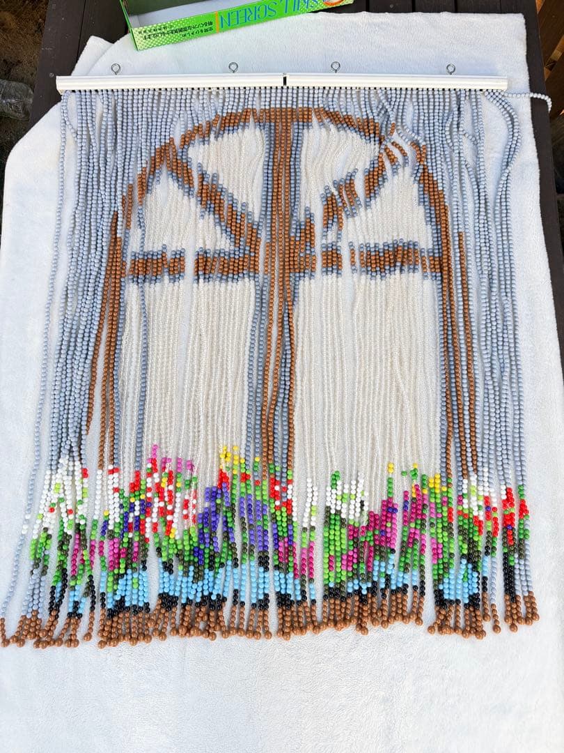 昭和レトロ　ビーズのれん　ロングタイプ　ビーズ　のれん　レトロ　懐かしい　当時物