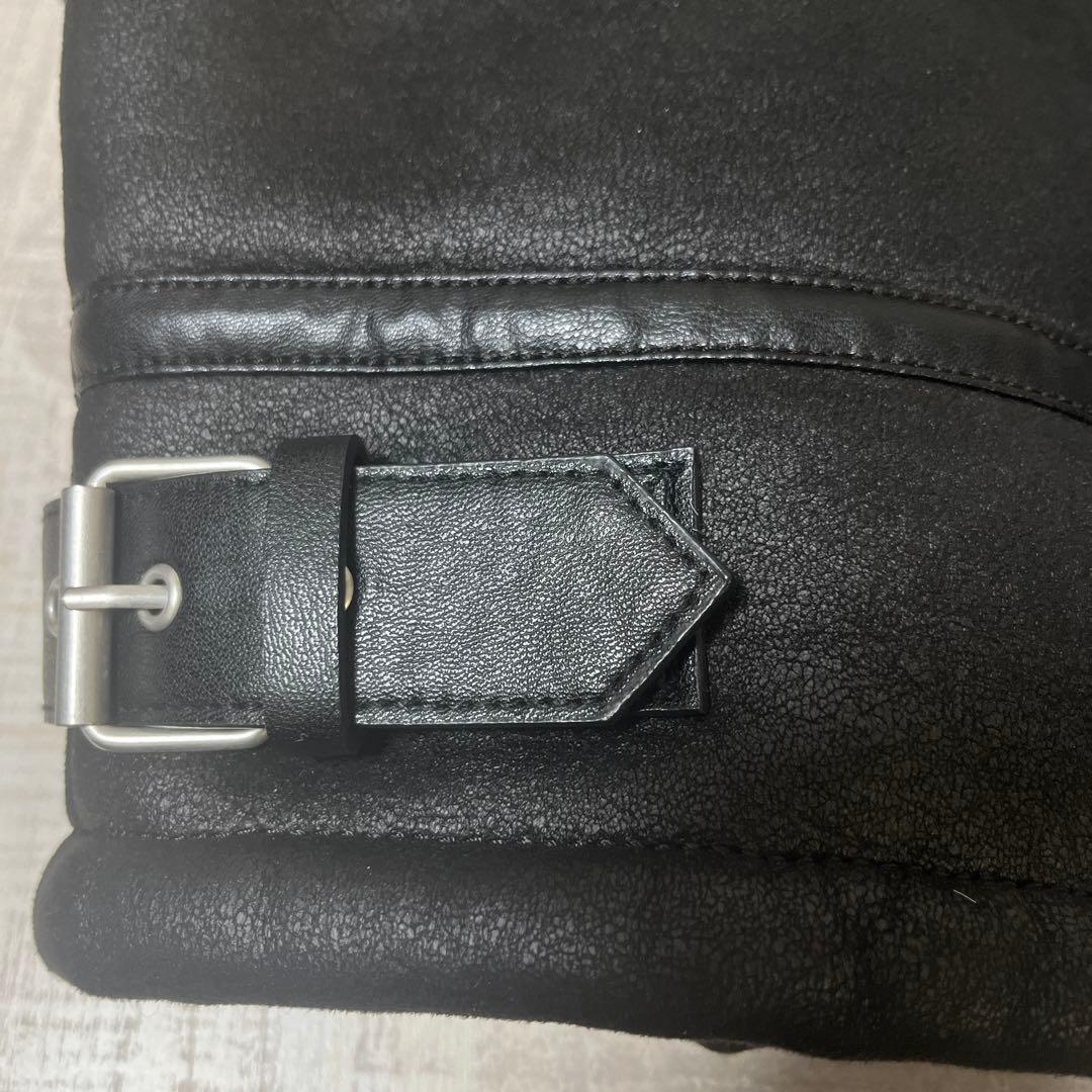 【極美品】ZARA B-3 フェイクレザー ムートン ダブルライダースジャケット