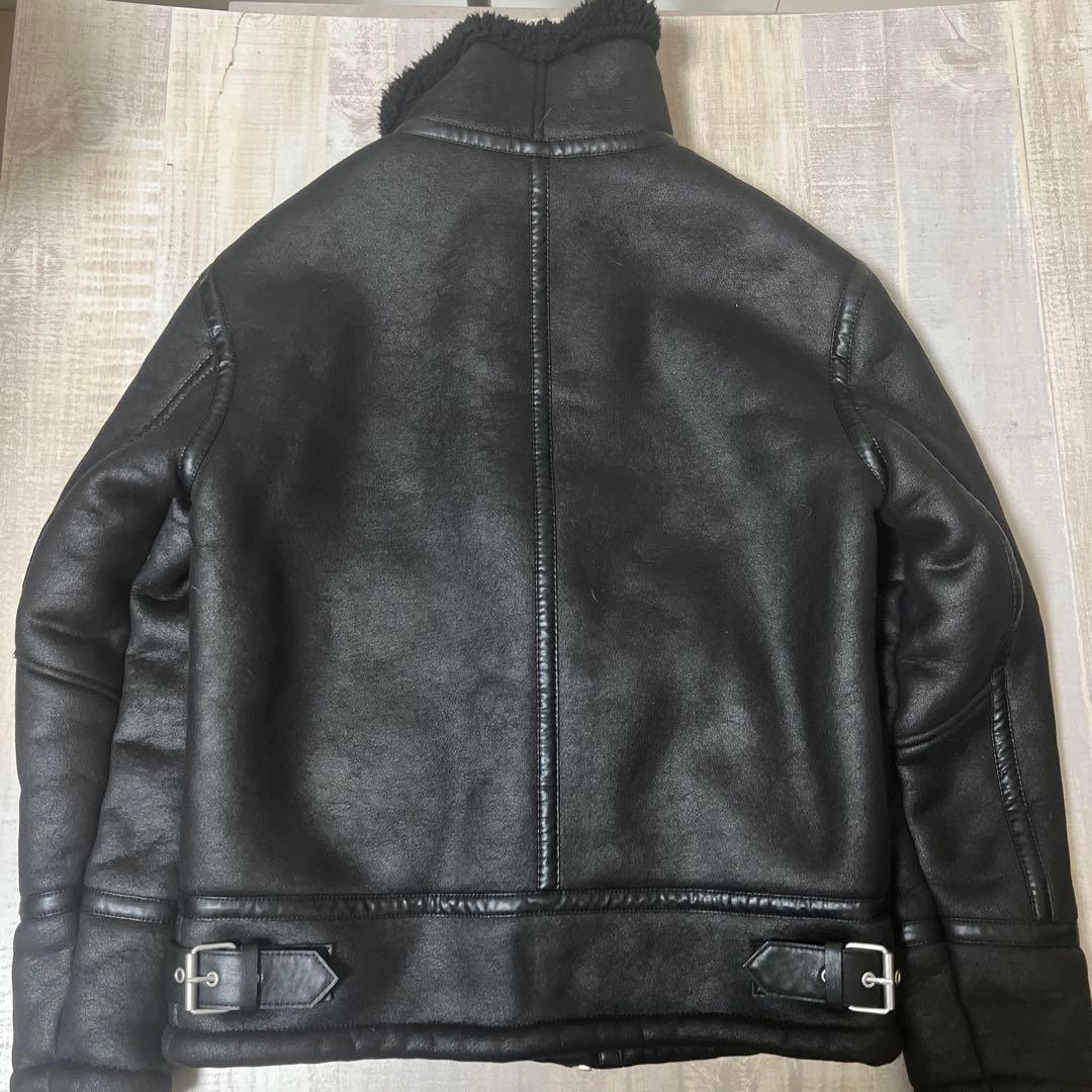 【極美品】ZARA B-3 フェイクレザー ムートン ダブルライダースジャケット