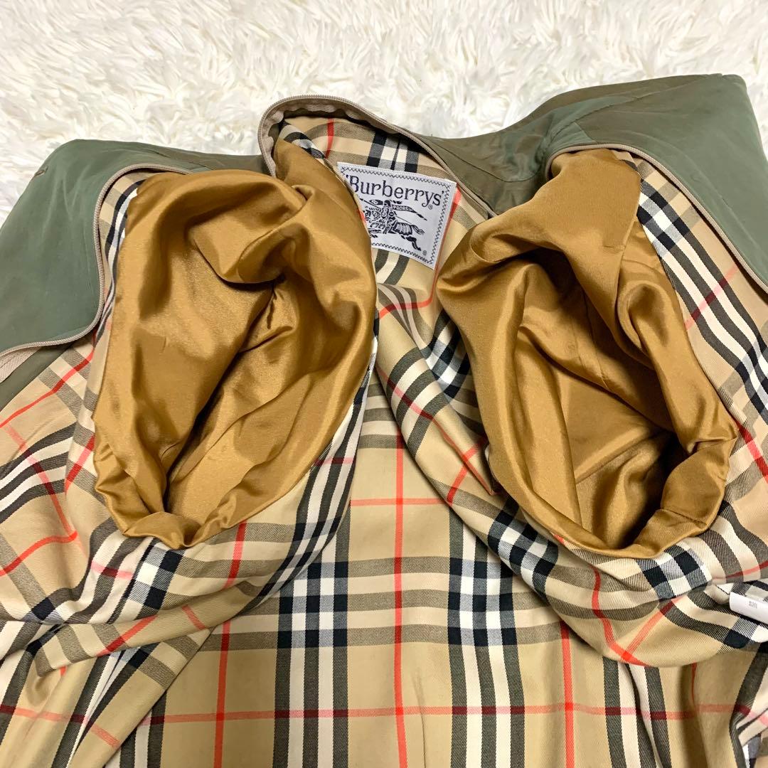 【美品】 バーバリーズ ステンカラー コート オリーブ 11号 ウールライナー