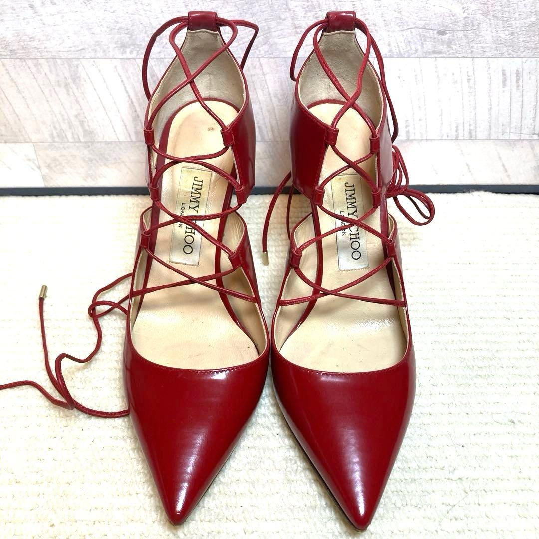 JIMMY CHOO ジミーチュウ　レースアップ　ピンヒール　ポインテッドトゥー