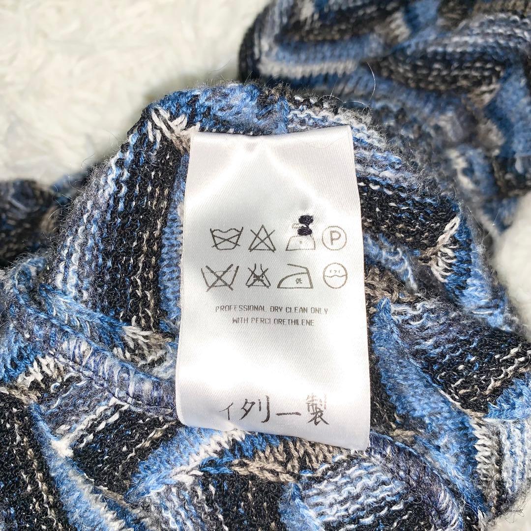 美品 MISSONI カーディガン 総柄 ウール モヘヤ混 オーバーサイズ XL