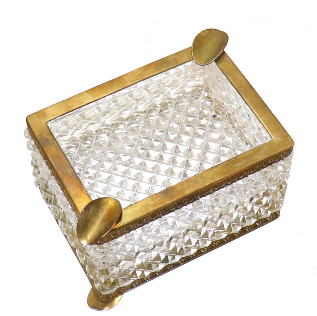 オールド・バカラ 珍品 1890年頃 大型 ブロンズ装飾灰皿 ディアマン ビゾー