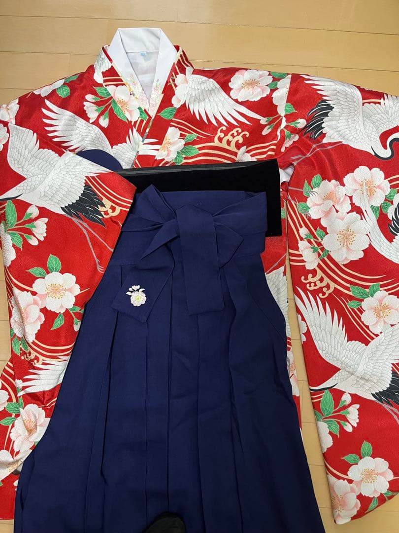 キャサリンコテージ　袴セット　鶴と桜柄　165 小学生　大学生