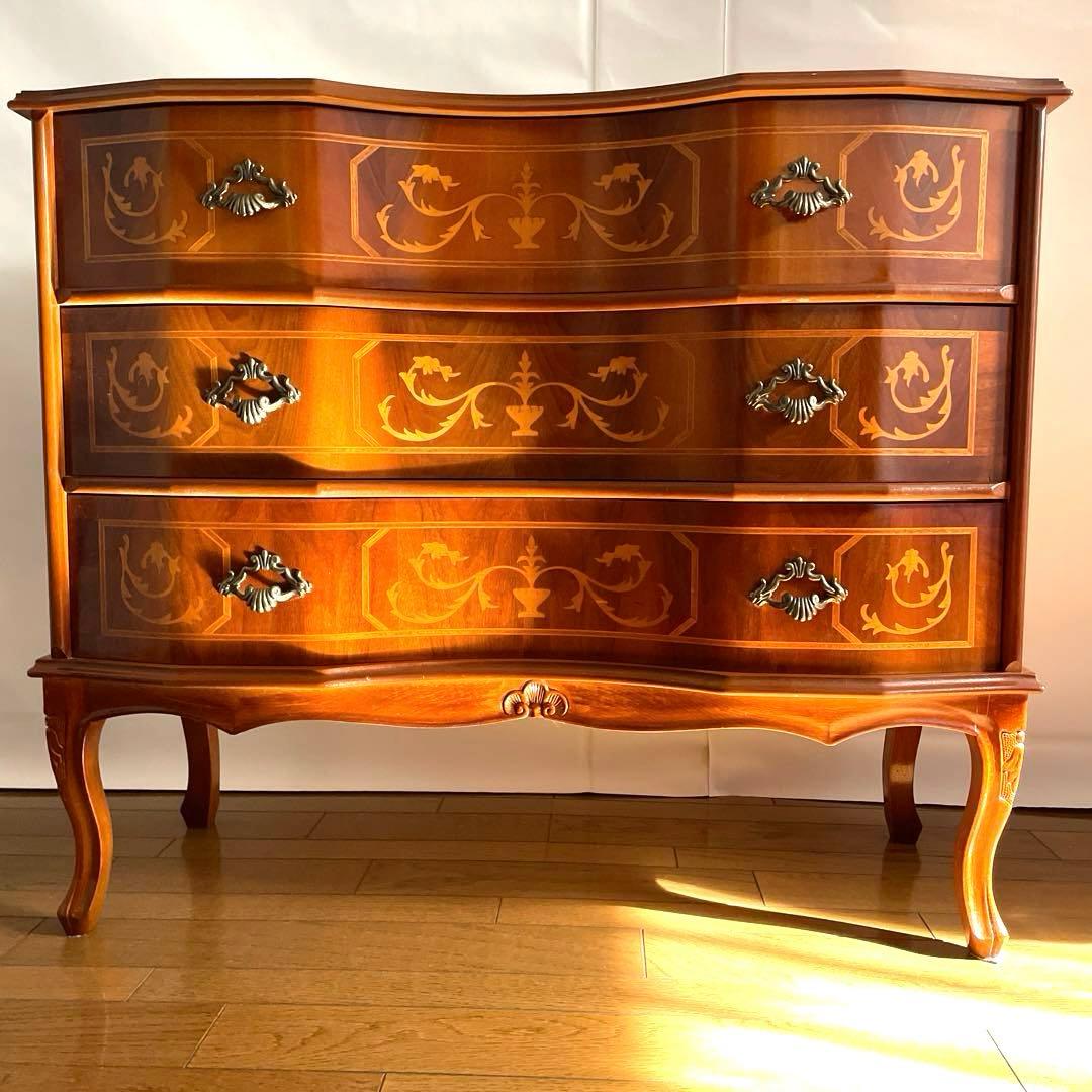 高級 象嵌家具◎3段チェスト◎キャビネット