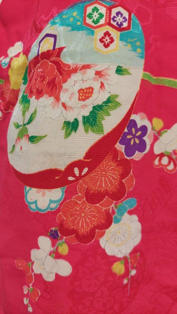 NA184アンティーク子供着物綺麗しつけ糸付き着丈77センチ裄丈24センチ正絹