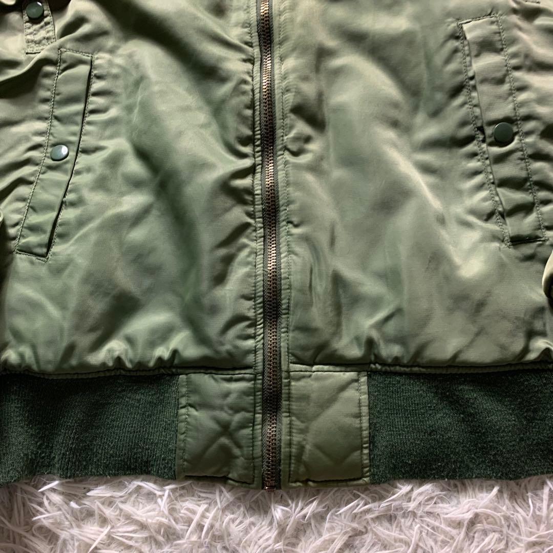 【雰囲気抜群】K CREW フライトジャケット B-15 カーキ LL