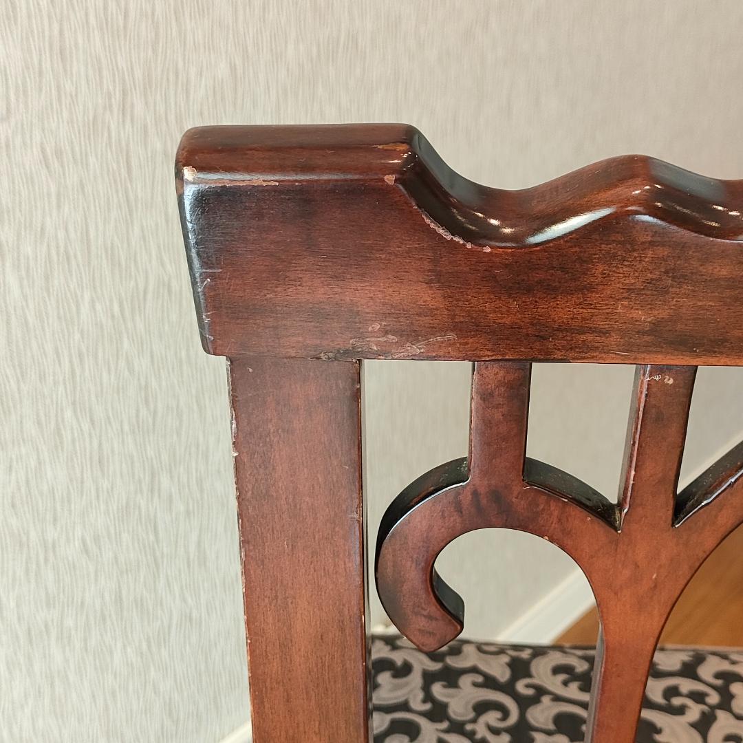 シノワズリ　ヴィンテージチェア　透かし彫り　リビングチェア②