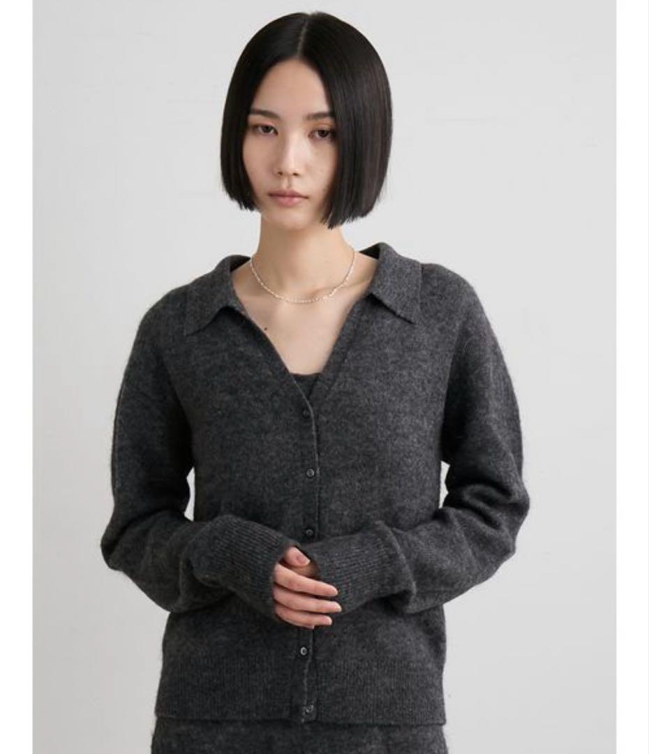 MIESROHE アルパカ混シャツニットカーデ