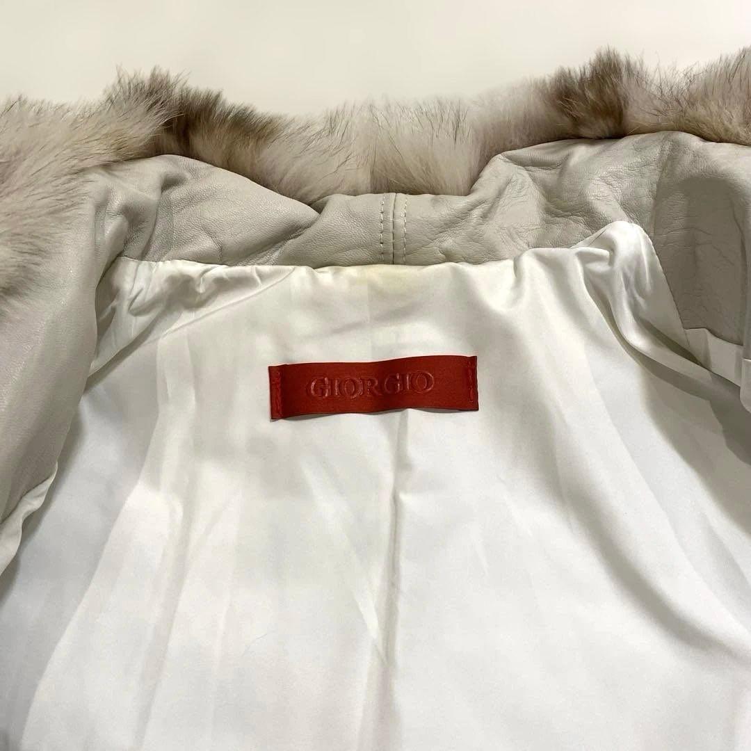 GIORGIO ラムレザーコート フォックスファー 38サイズ ベルトつき