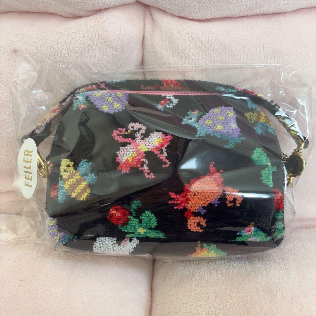 神崎恵×フェイラー　手付きポーチ　ネイビー