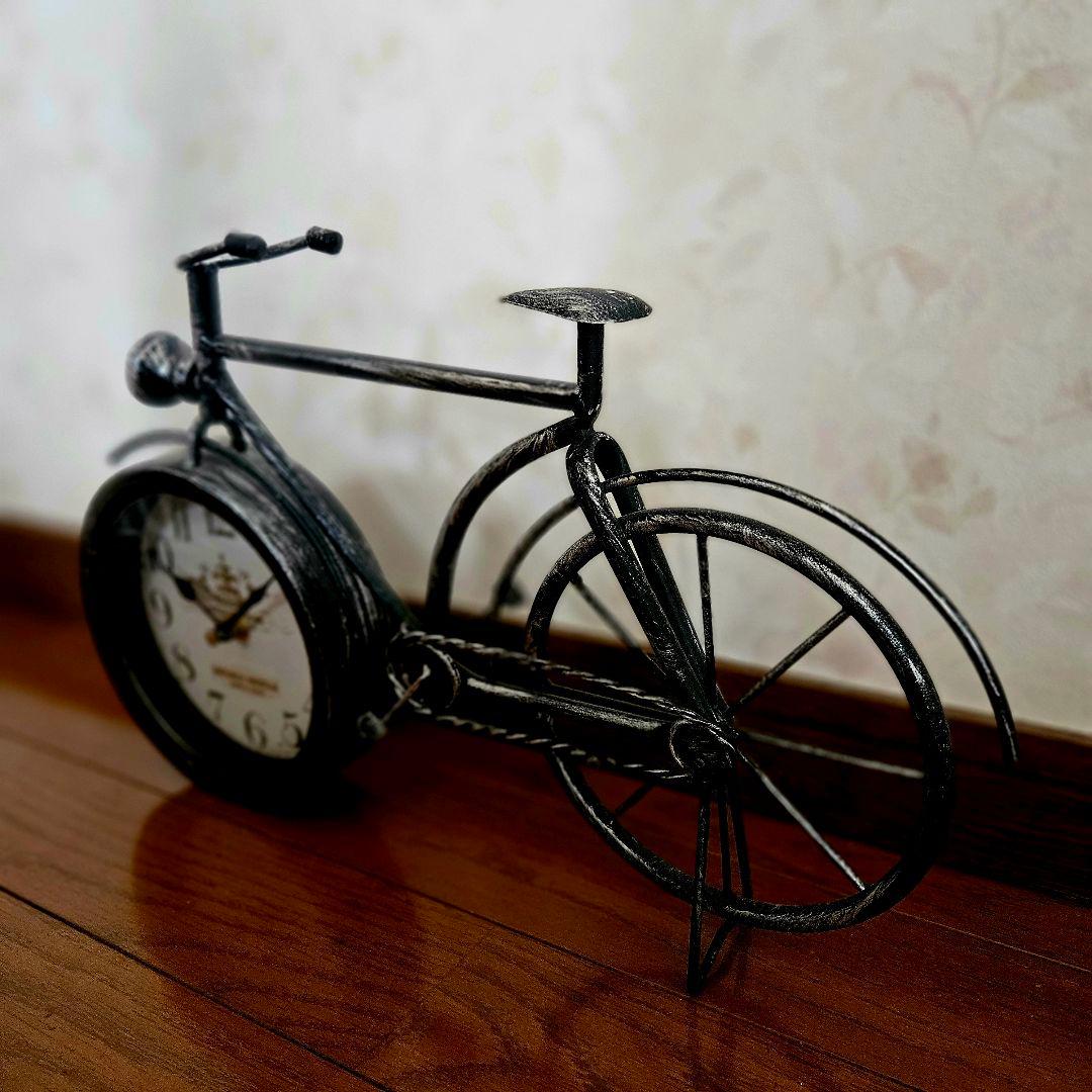 昭和アンティーク限定品　自転車型置時計 ブラック