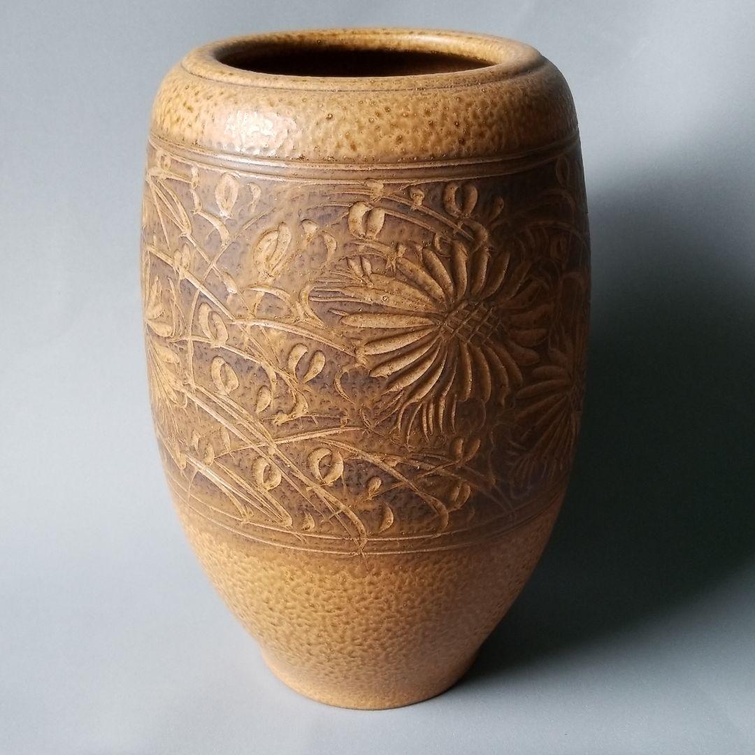 信楽焼傘立て  太鼓型彫 高さ４６cm