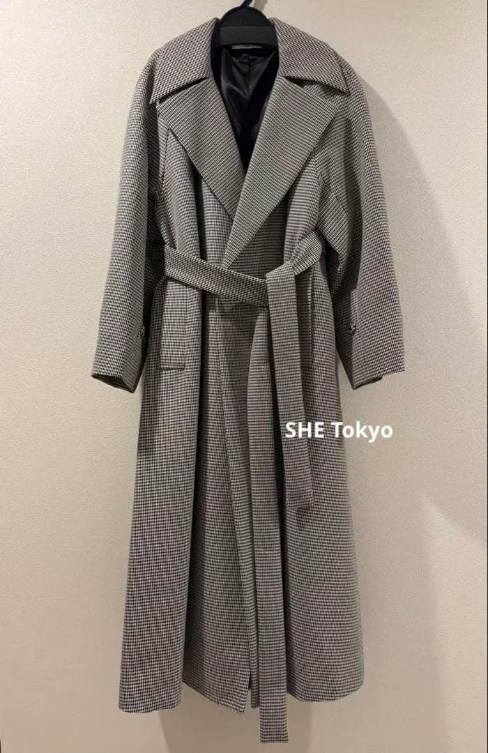 SHE TOKYO 千鳥格子柄ロングコート