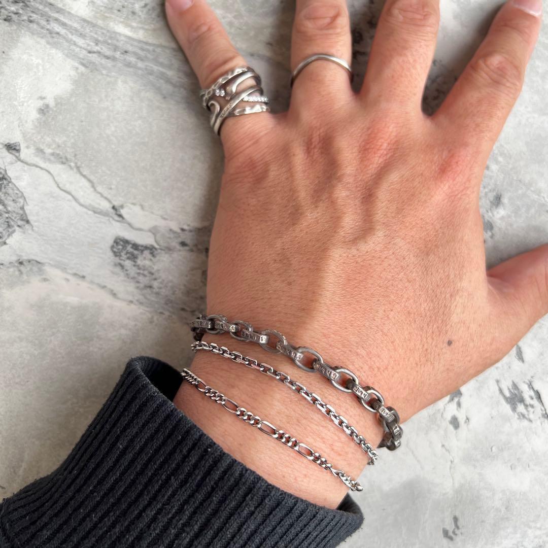 VINTAGE ヴィンテージ エングレーブチェーン ブレスレット 刻印 梵字