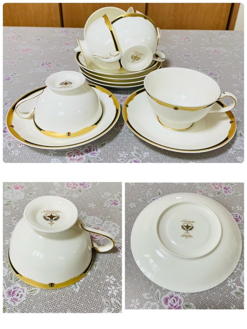 ノリタケ インペリアルブラック 食器セット ティーポット カップ プレート