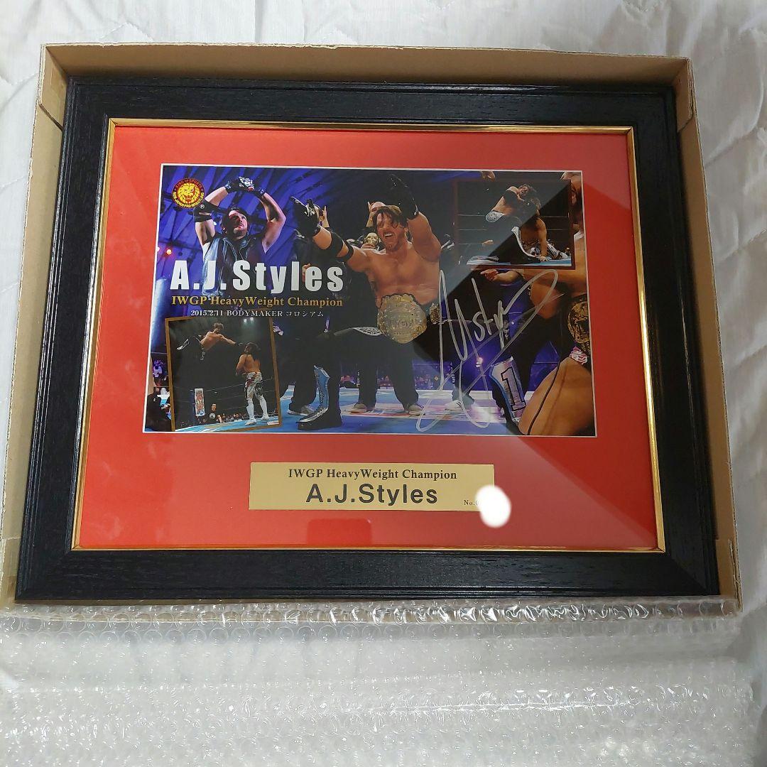 WWE　(元新日本プロレス) AJスタイルズ 直筆サイン入りフォトフレーム