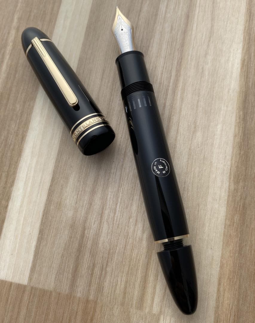 未使用に近い モンブラン 149 14K (F) エボナイト製 吸入式 万年筆