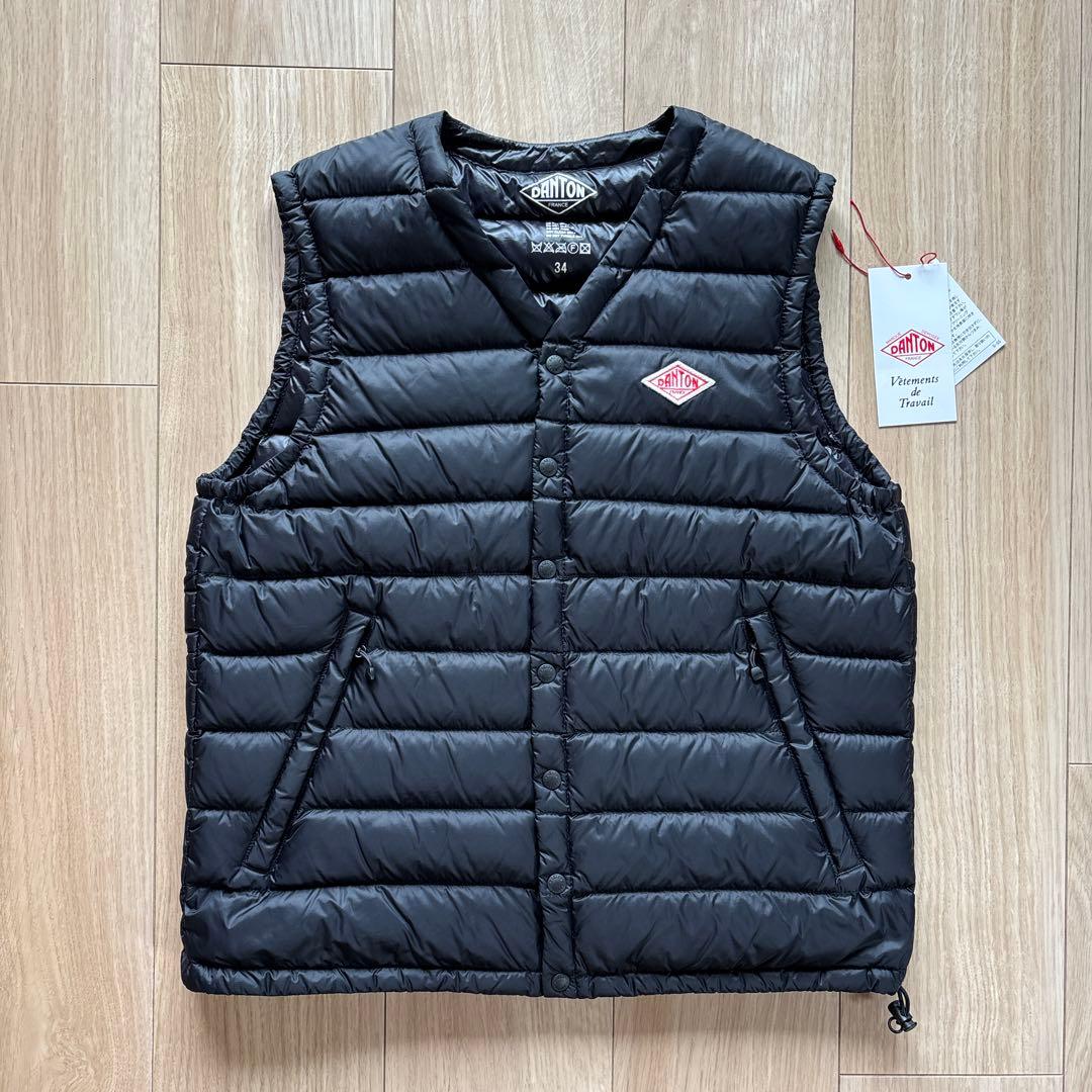 DANTON ダントン ダウンベスト インナーダウン　ブラック 黒 34 XS