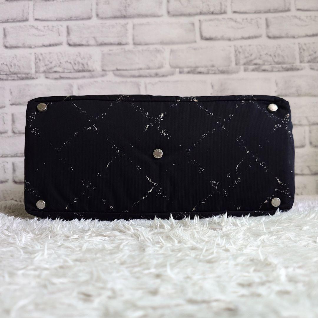 シャネル トラベルライン トートバッグ A4収納可能 ブラック シルバー金具