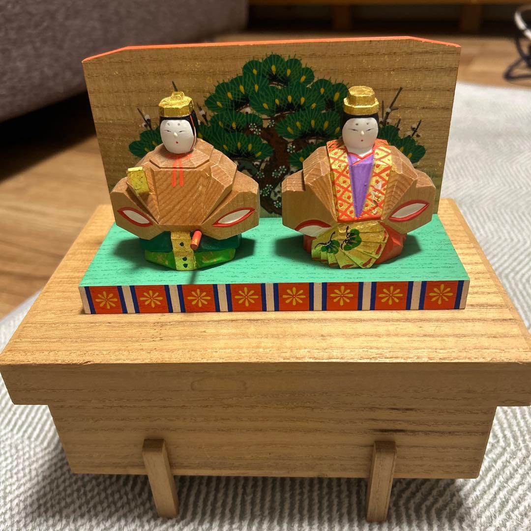 奈良　一刀彫　お雛様　神泉