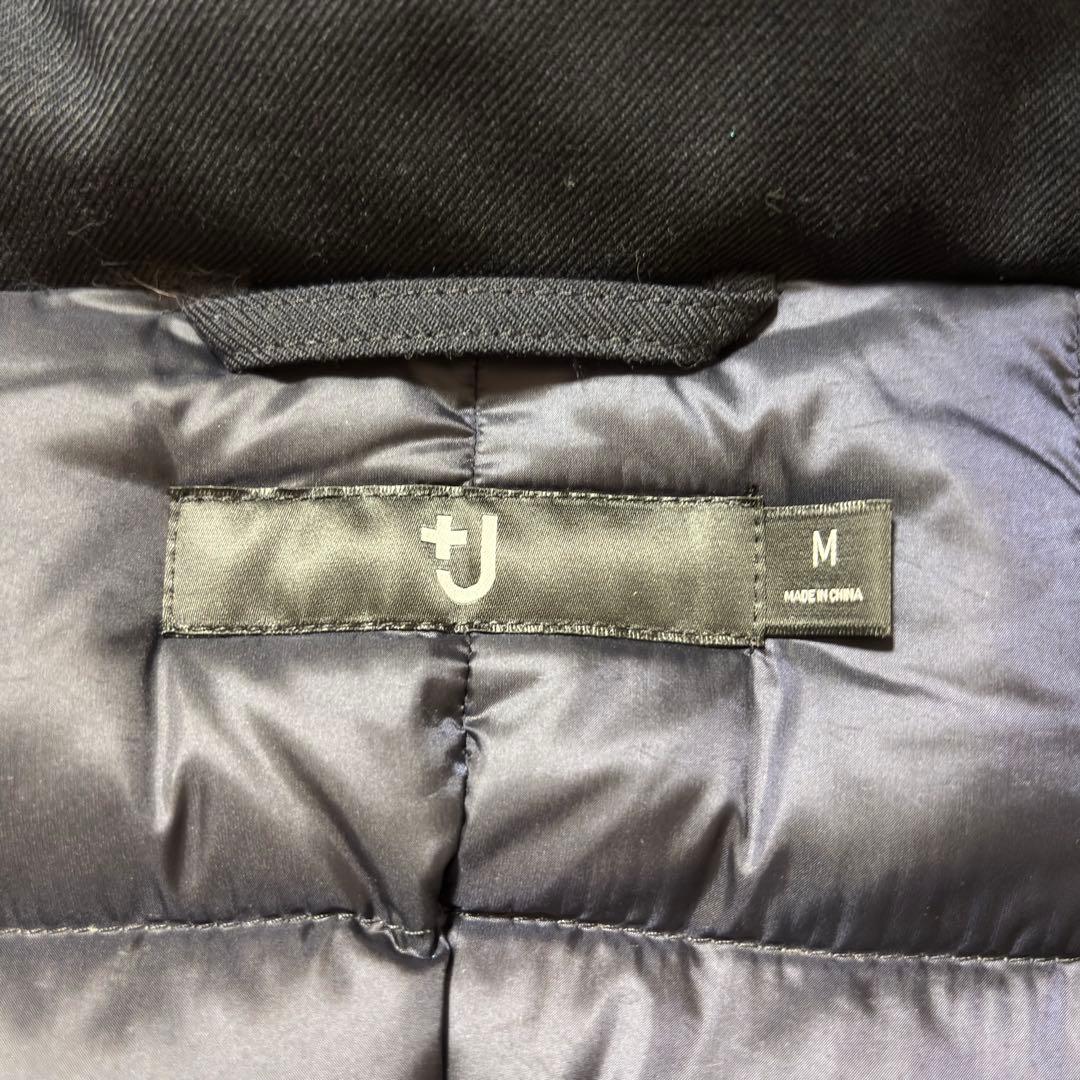 美品 UNIQLO＋J ダークブルーダウンジャケットMサイズ　Aライン