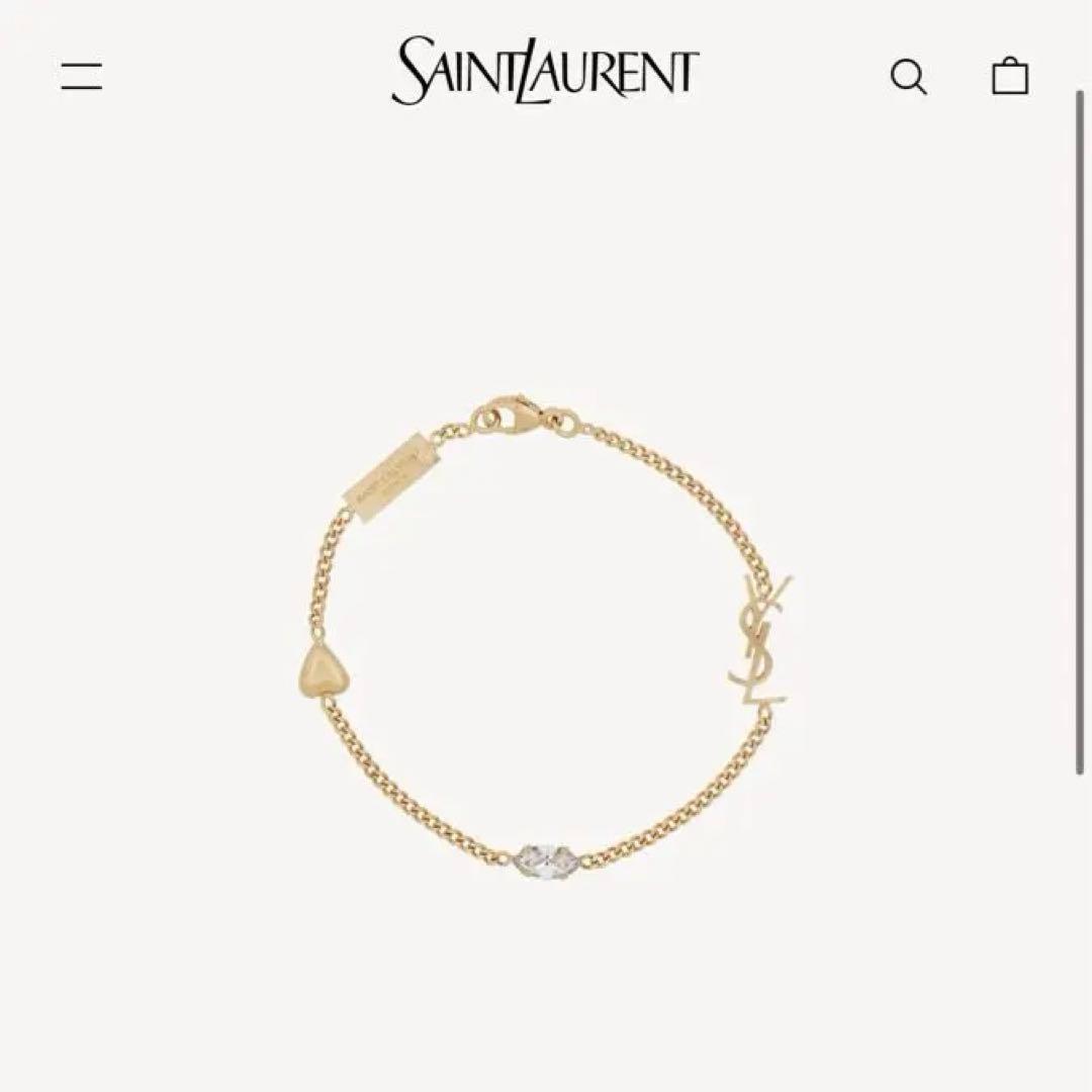 し*う様 サンローラン　カサンドラ ハートチャーム ブレスレット（メタル＆ライン