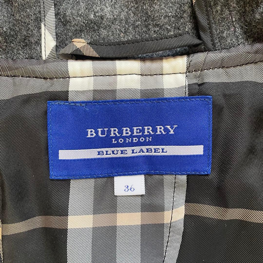BURBERRY BLUELABEL ショートダッフルコート　チャコールグレー