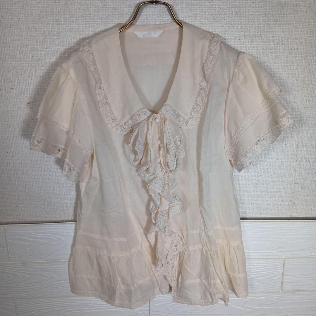 PINK HOUSE ピンクハウス レースブラウス コットン