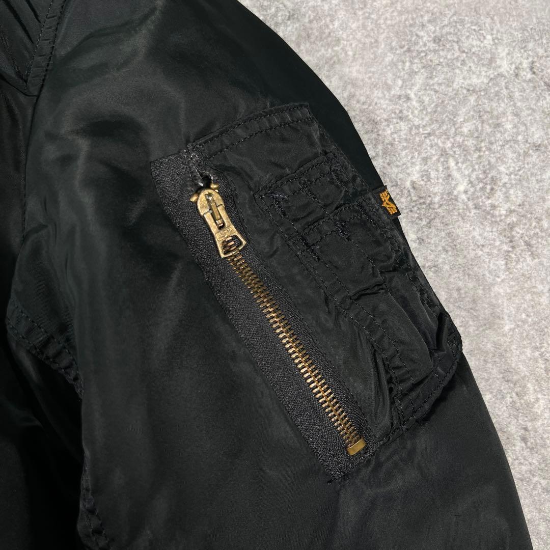 90s USA製　アルファ　MA-1 フライトジャケット　XL レザーワッペン