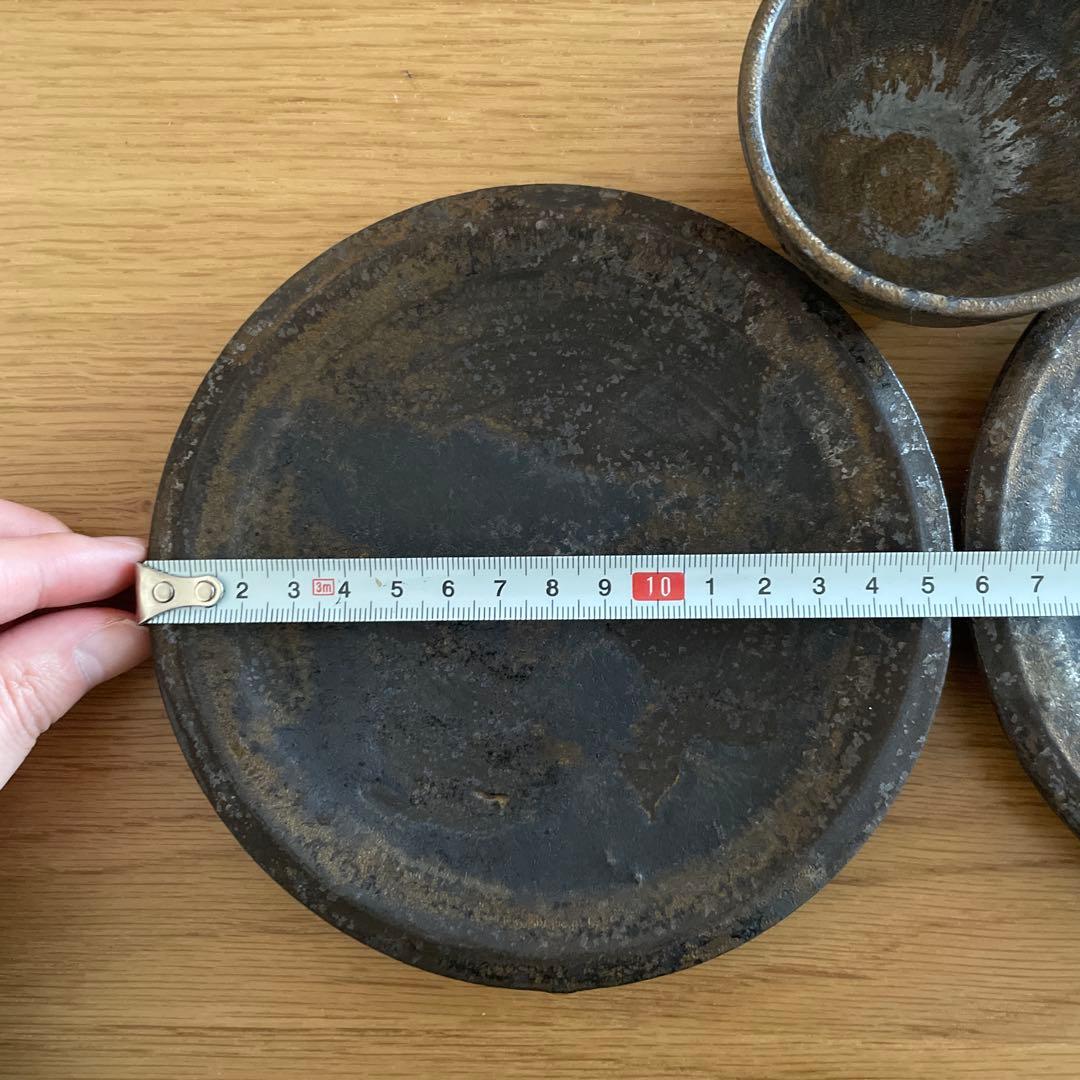 希少　姫野翔太　金彩シリーズ3点セット ケーキ皿　お猪口　ぐい呑み