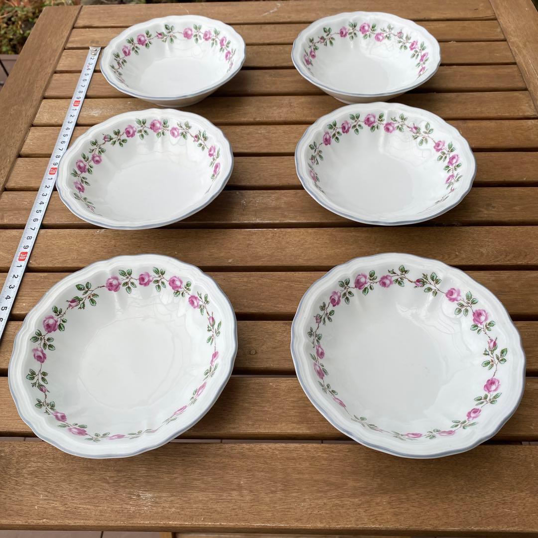 ジノリ　スモールローズ　フルーツボウル×6