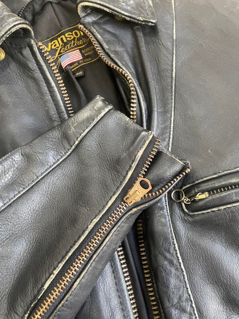 ユンボ　VANSON F 36 ライダース 牛革 本革 オールドold