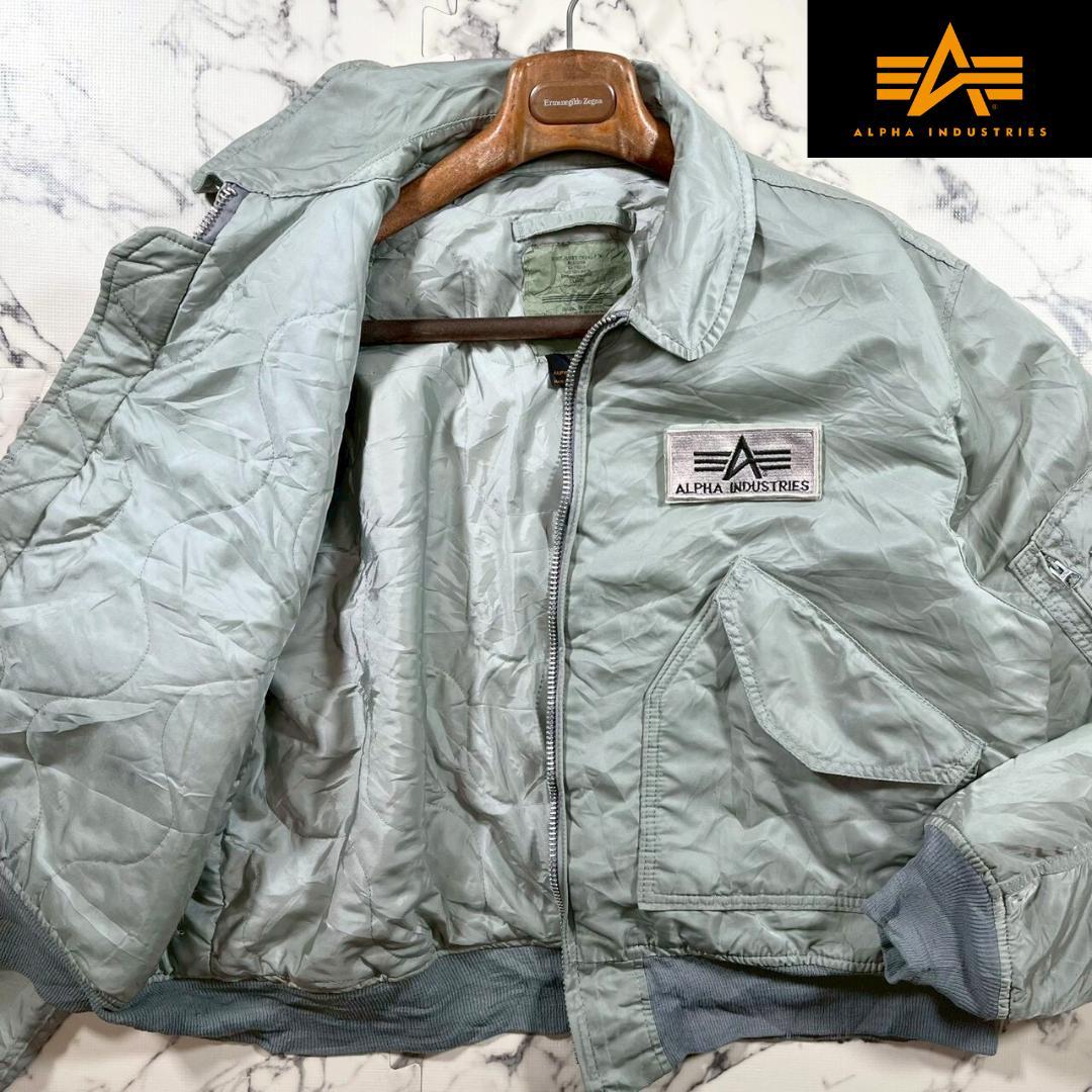 ✨90s/CWU-45P✨ (XL) ALPHA シルバー フライトジャケット